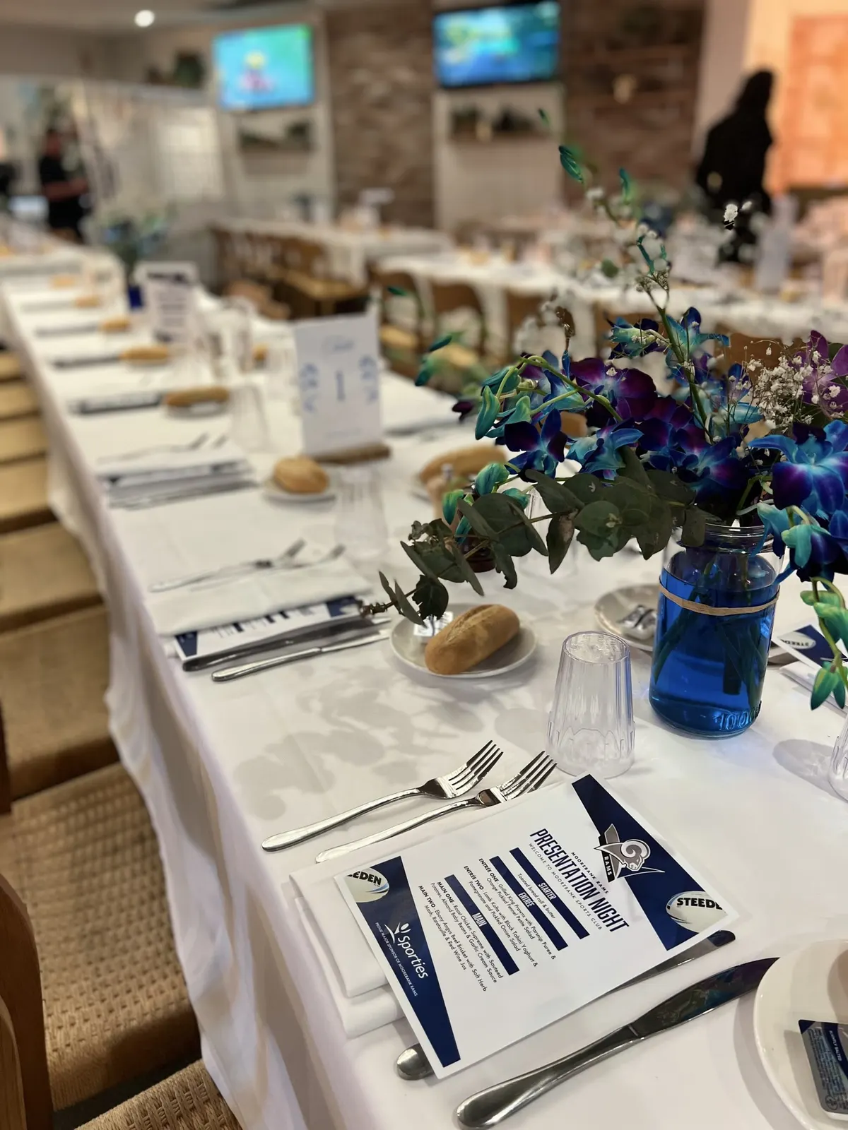 Function table set for a football club presentation night